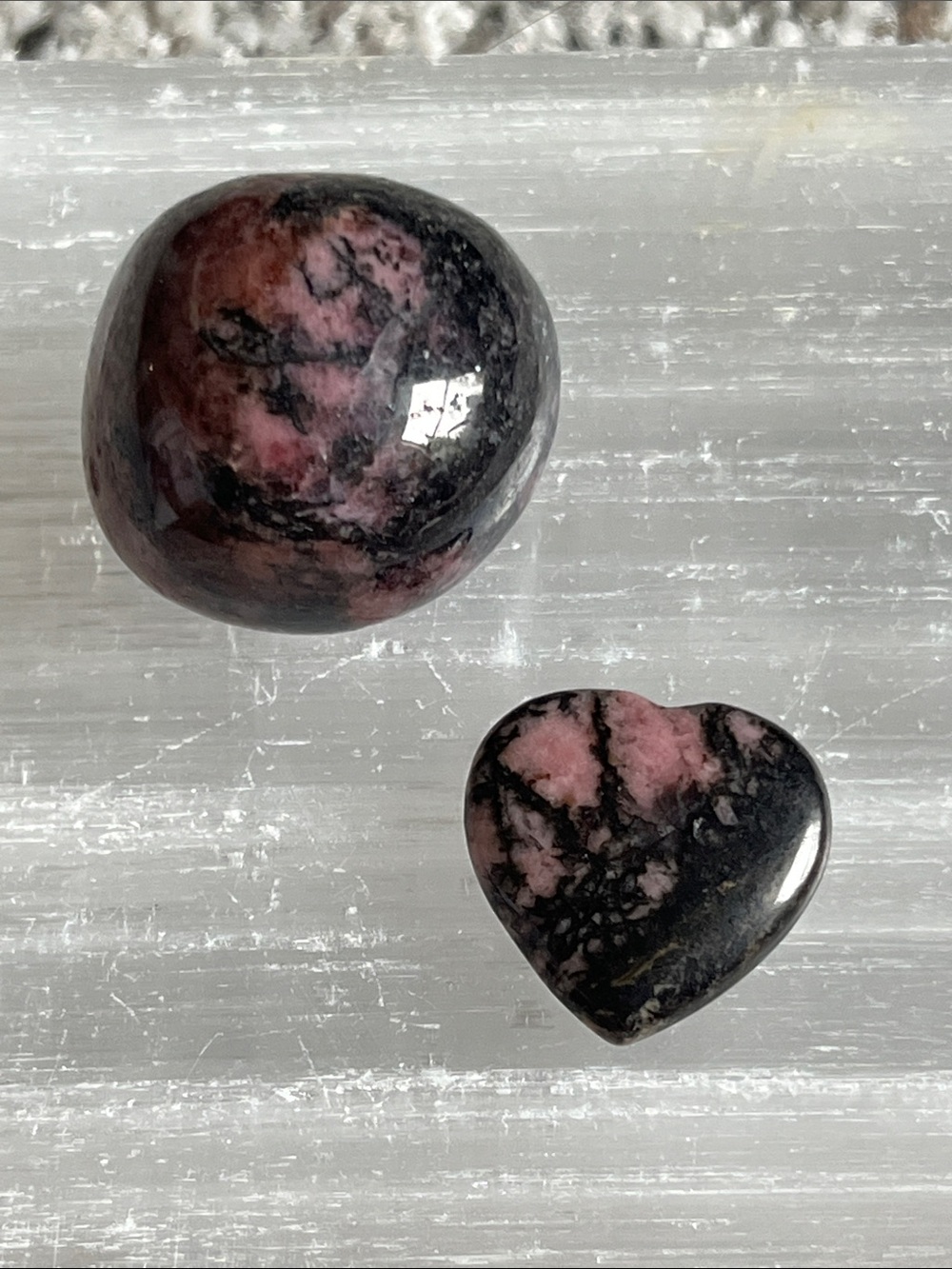 Rhodonite polished stones.